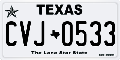 TX license plate CVJ0533