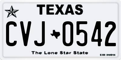 TX license plate CVJ0542