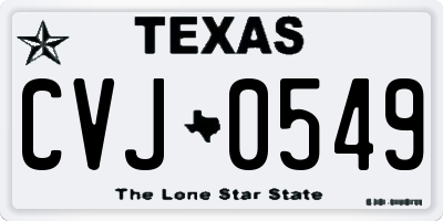 TX license plate CVJ0549
