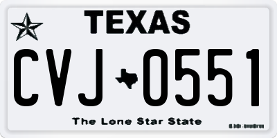 TX license plate CVJ0551