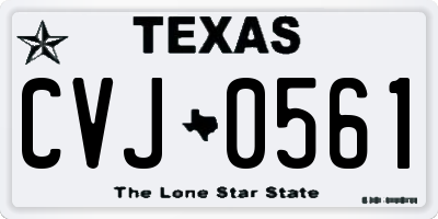 TX license plate CVJ0561