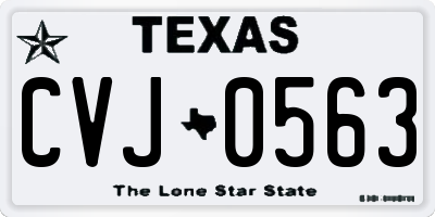 TX license plate CVJ0563