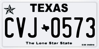 TX license plate CVJ0573