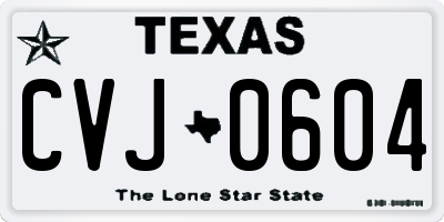 TX license plate CVJ0604
