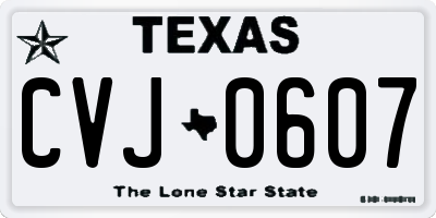 TX license plate CVJ0607