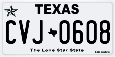 TX license plate CVJ0608