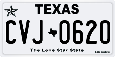 TX license plate CVJ0620