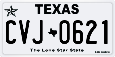 TX license plate CVJ0621
