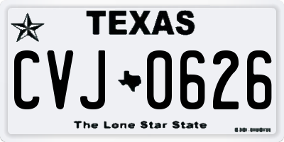 TX license plate CVJ0626