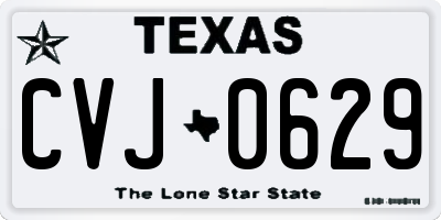 TX license plate CVJ0629