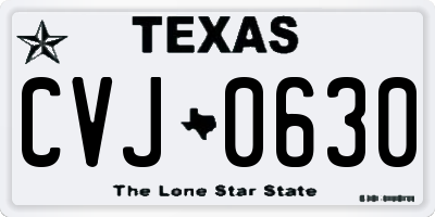 TX license plate CVJ0630