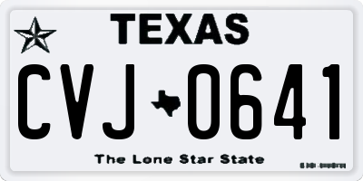 TX license plate CVJ0641