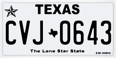 TX license plate CVJ0643
