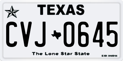 TX license plate CVJ0645