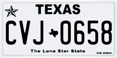 TX license plate CVJ0658