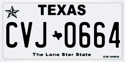 TX license plate CVJ0664