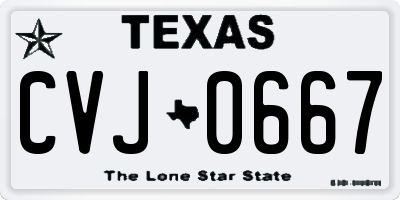 TX license plate CVJ0667