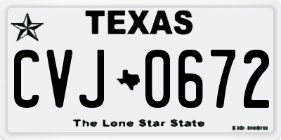 TX license plate CVJ0672