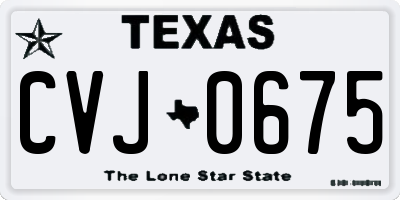 TX license plate CVJ0675