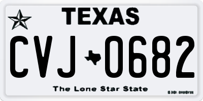 TX license plate CVJ0682