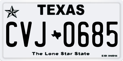 TX license plate CVJ0685