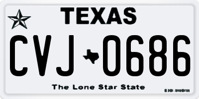 TX license plate CVJ0686