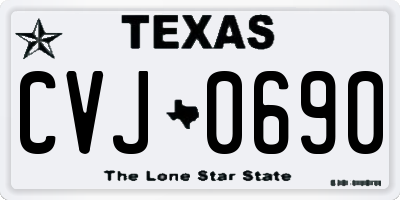 TX license plate CVJ0690