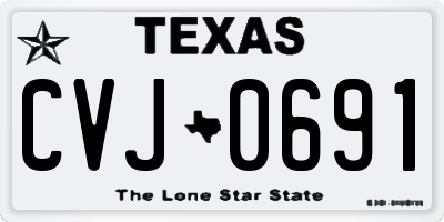 TX license plate CVJ0691