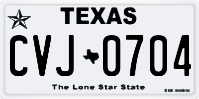 TX license plate CVJ0704