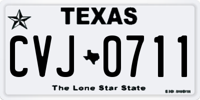 TX license plate CVJ0711