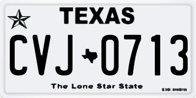TX license plate CVJ0713