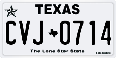 TX license plate CVJ0714