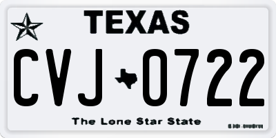 TX license plate CVJ0722