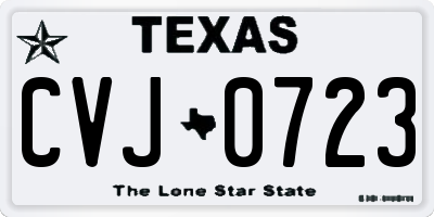 TX license plate CVJ0723
