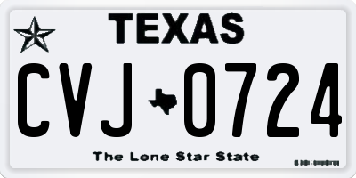 TX license plate CVJ0724