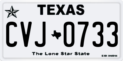 TX license plate CVJ0733