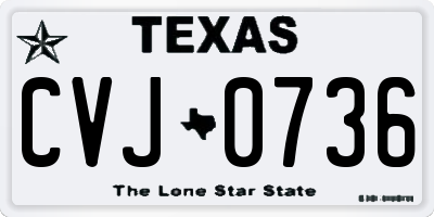 TX license plate CVJ0736