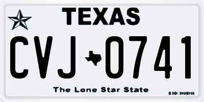 TX license plate CVJ0741