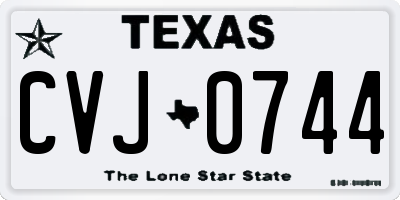 TX license plate CVJ0744
