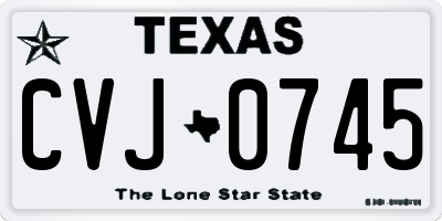 TX license plate CVJ0745
