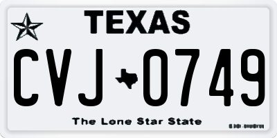TX license plate CVJ0749