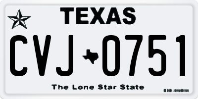 TX license plate CVJ0751