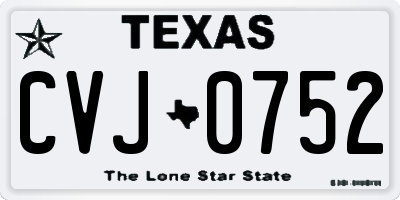 TX license plate CVJ0752