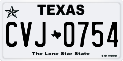 TX license plate CVJ0754