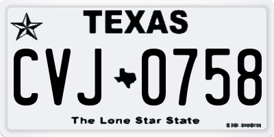 TX license plate CVJ0758