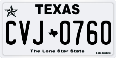 TX license plate CVJ0760