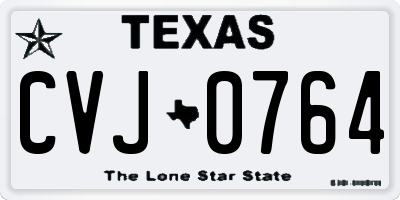 TX license plate CVJ0764