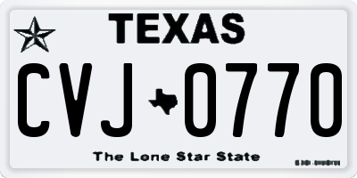 TX license plate CVJ0770