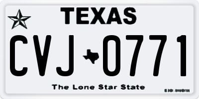 TX license plate CVJ0771