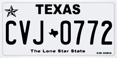 TX license plate CVJ0772